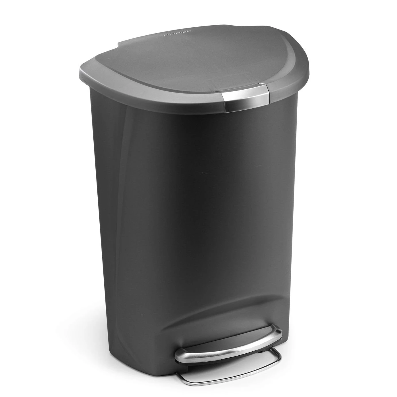 Simplehuman 50 Litre Plastic Semi Round Pedal Bin - Grey 3 Simplehuman 50 Litre Plastic Semi Round Pedal Bin - Grey