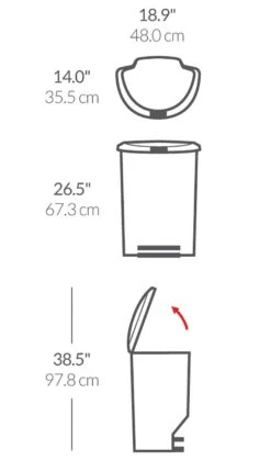 Simplehuman 50 Litre Plastic Semi Round Pedal Bin - Grey 7 Simplehuman 50 Litre Plastic Semi Round Pedal Bin - Grey -Home Sales Store 3295915 R Z020A