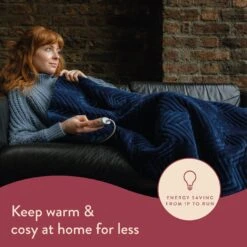 Dreamland Deluxe Velvet Royal Blue Heated Throw - Large -Home Sales Store 3340901 R Z018A