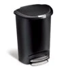 Simplehuman 50L Plastic Semi Round Pedal Bin - Black -Home Sales Store 3341106 R Z001A