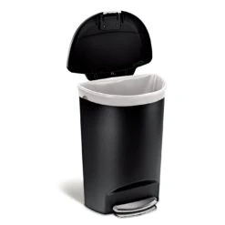 Simplehuman 50L Plastic Semi Round Pedal Bin - Black -Home Sales Store 3341106 R Z003A