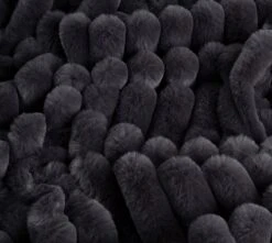 Habitat Ribbed Faux Fur Throw - Charcoal - 125X150cm -Home Sales Store 3361320 R Z003A