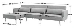 Habitat Andy Left Corner Fabric Clic Clac Sofa Bed - Grey -Home Sales Store 3361928 R E001