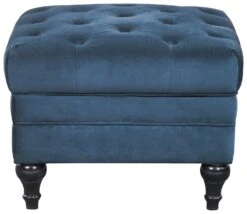 Habitat Chesterfield Velvet Storage Footstool - Blue -Home Sales Store 3369683 R Z002A