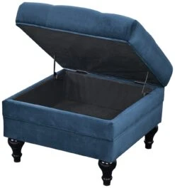 Habitat Chesterfield Velvet Storage Footstool - Blue -Home Sales Store 3369683 R Z003A