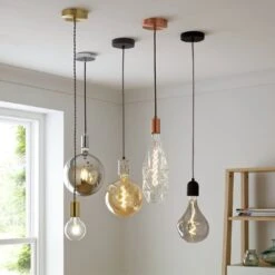 Habitat Pendant Ceiling Light - Matte Black & Herringbone -Home Sales Store 3449802 R Z002C