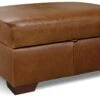 Habitat Eton Leather Storage Ottoman Footstool - Tan -Home Sales Store 3594630 R Z001A
