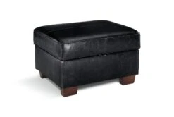 Habitat Salisbury Leather Storage Footstool - Black -Home Sales Store 3654666 R Z002A