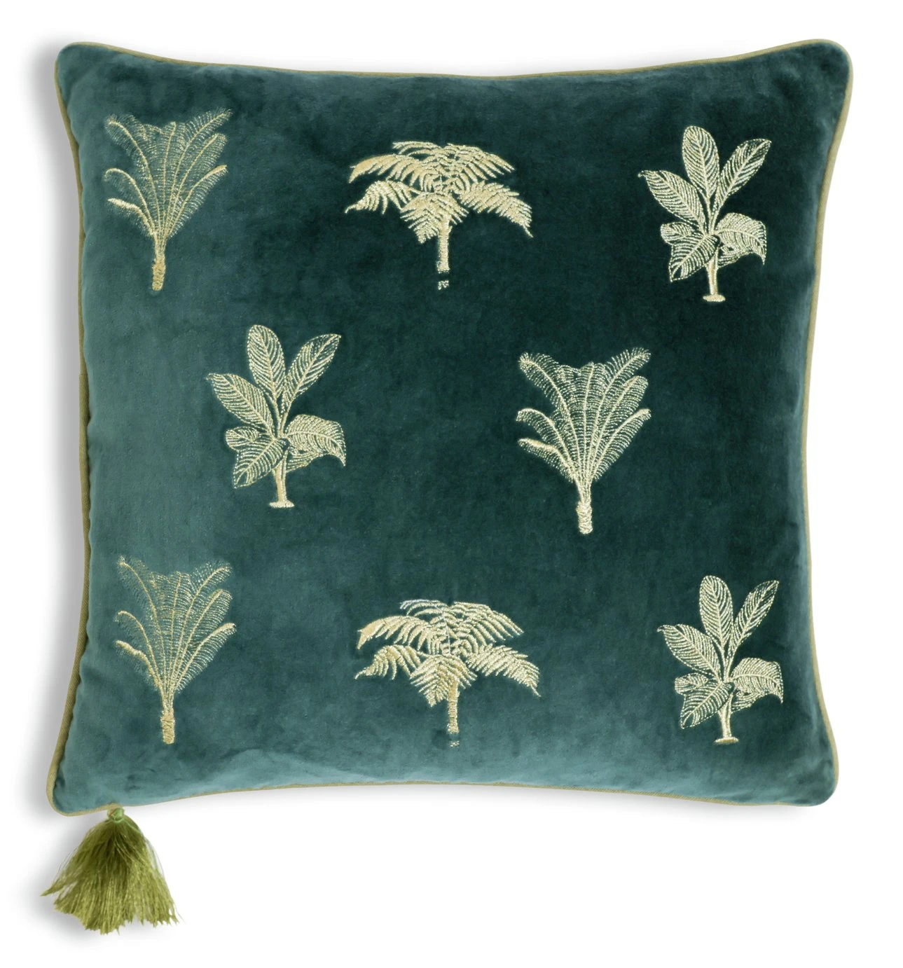 Habitat Embroidered Palm Cushion - Green -43X43cm 3 Habitat Embroidered Palm Cushion - Green -43X43cm