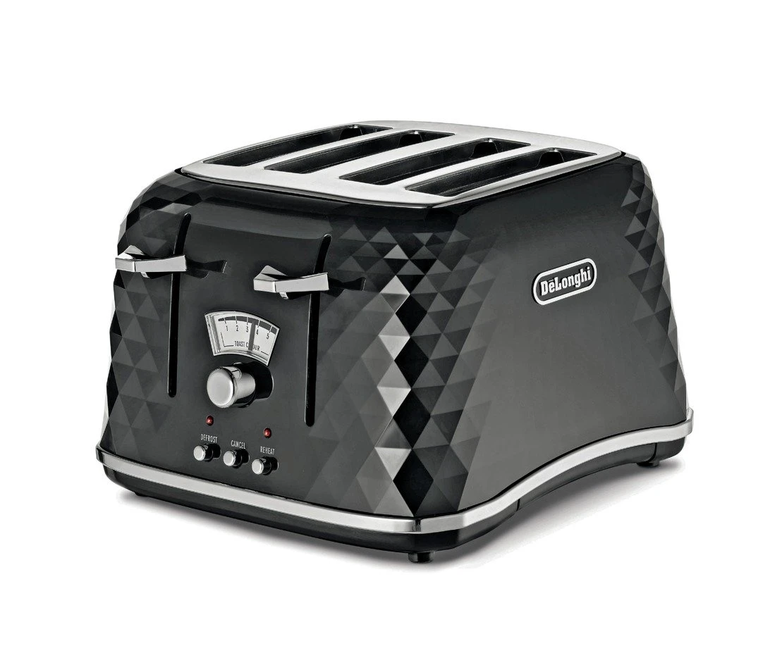De'Longhi CTJ4003 Brillante 4 Slice Toaster - Black 6 De'Longhi CTJ4003 Brillante 4 Slice Toaster - Black - Image 4