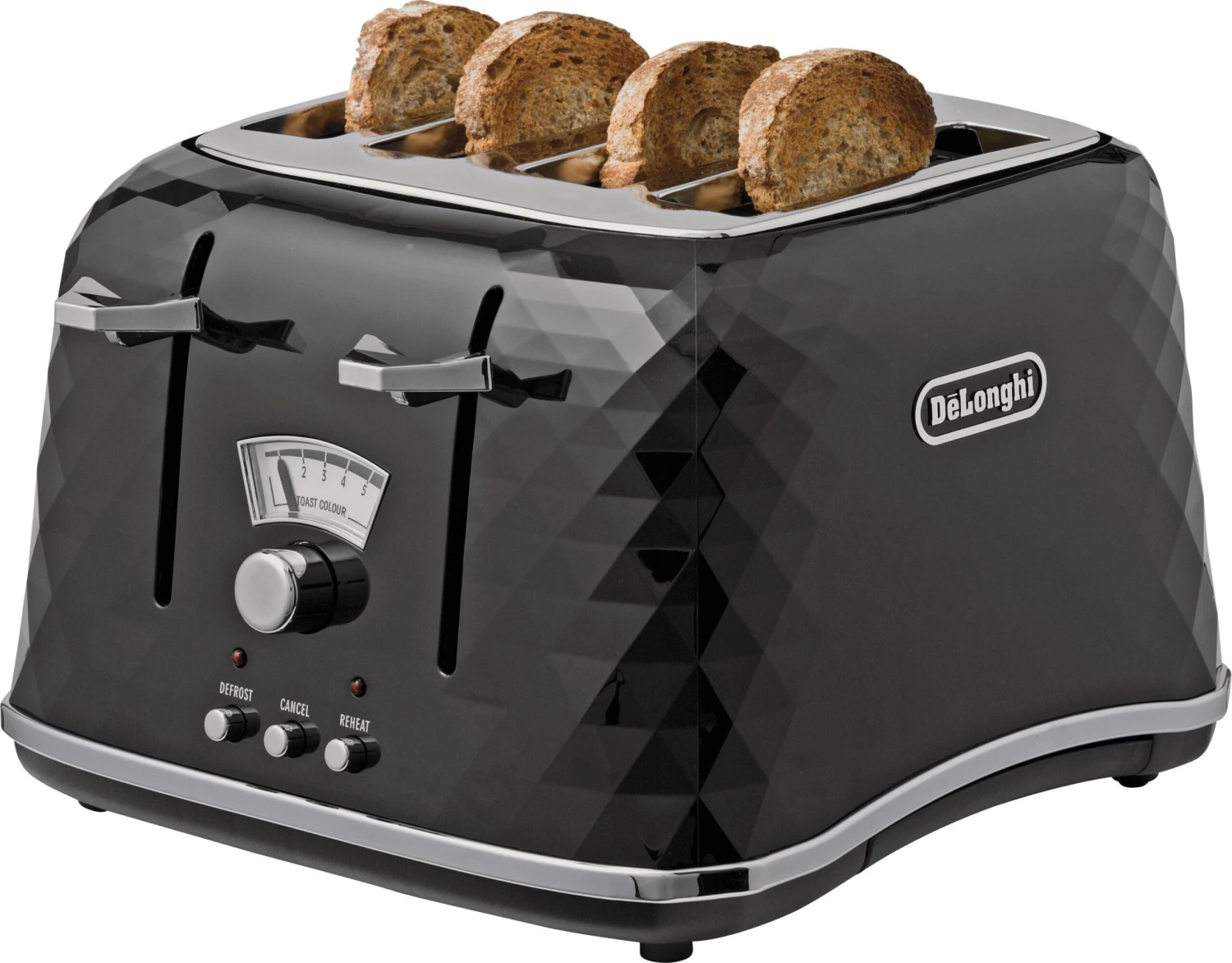 De'Longhi CTJ4003 Brillante 4 Slice Toaster - Black 7 De'Longhi CTJ4003 Brillante 4 Slice Toaster - Black - Image 5