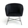 Habitat Jax Velvet Accent Chair - Black -Home Sales Store 4335135 R Z001A