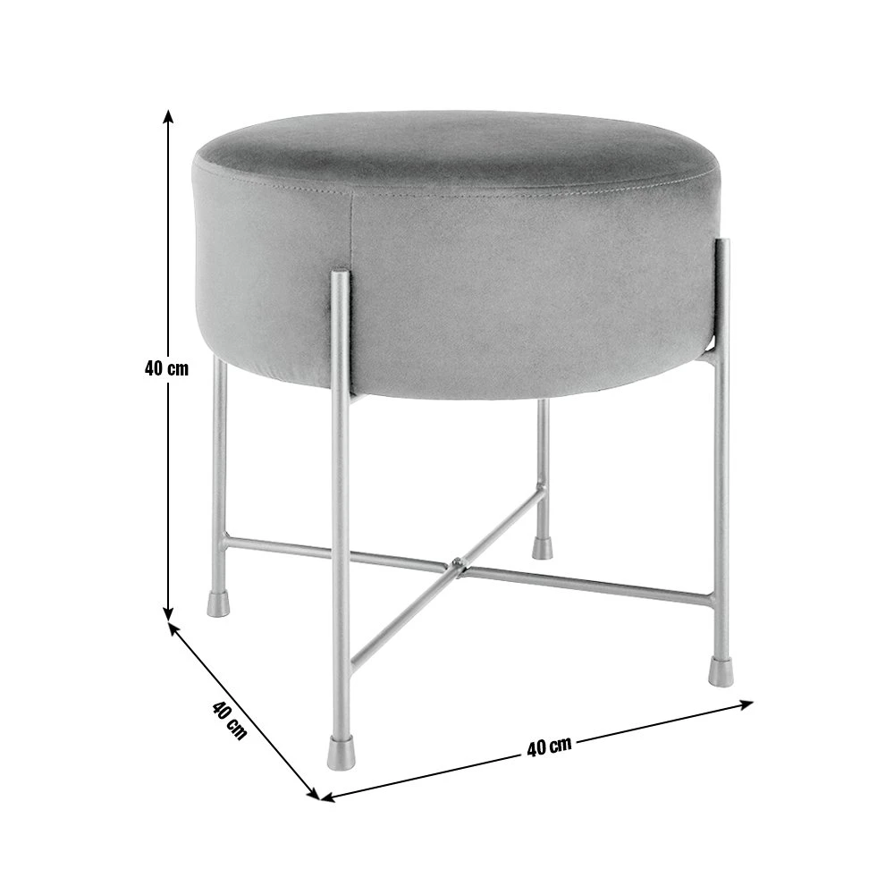 Habitat Jax Velvet Footstool - Navy 5 Habitat Jax Velvet Footstool - Navy - Image 3