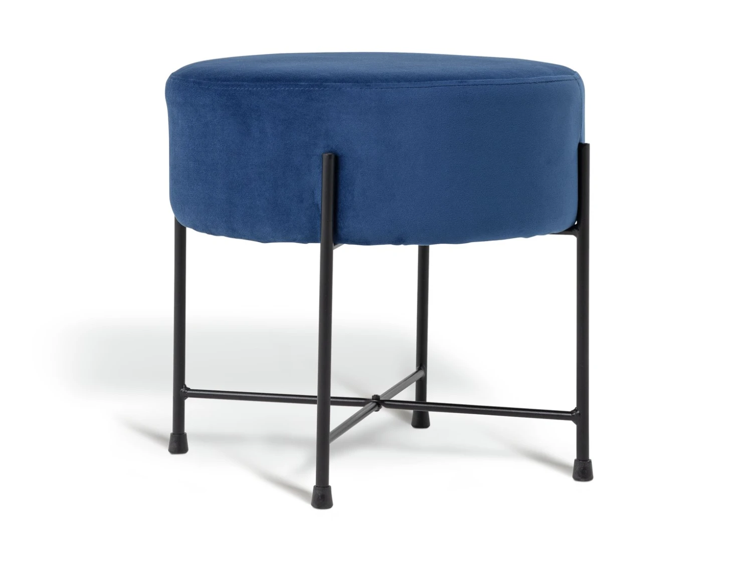 Habitat Jax Velvet Footstool - Navy 6 Habitat Jax Velvet Footstool - Navy - Image 4