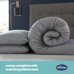 Silentnight Coverless 10.5Tog Grey Duvet & Pillowcase-Single -Home Sales Store 4468624 R Z005A