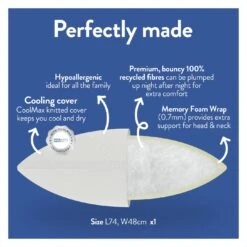 Slumberdown Cool Max Memory Support Firm Pillow -Home Sales Store 4539481 R Z006A