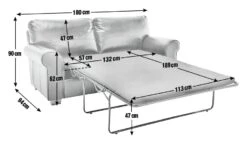 Habitat Salisbury 2 Seater Leather Sofa Bed - Black -Home Sales Store 4552121 R E001