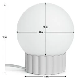 Habitat Ribbed Globe Table Lamp - White & Natural 11 Habitat Ribbed Globe Table Lamp - White & Natural -Home Sales Store 4588982 R E001