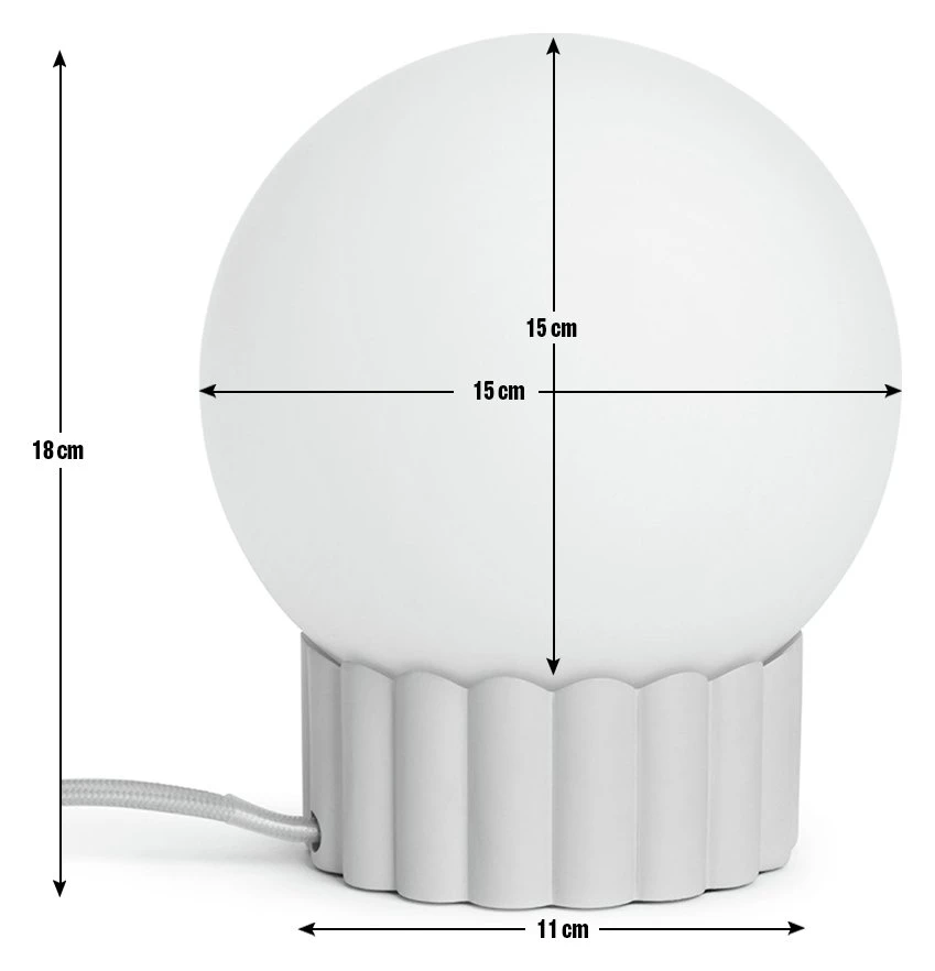 Habitat Ribbed Globe Table Lamp - White & Natural 5 Habitat Ribbed Globe Table Lamp - White & Natural - Image 3
