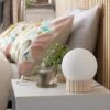 Habitat Ribbed Globe Table Lamp - White & Natural 2 Habitat Ribbed Globe Table Lamp - White & Natural -Home Sales Store 4588982 R Z001A