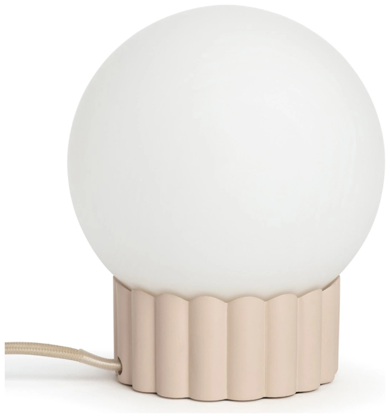 Habitat Ribbed Globe Table Lamp - White & Natural 6 Habitat Ribbed Globe Table Lamp - White & Natural - Image 4