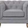 Habitat Chesterfield Fabric Armchair - Light Grey -Home Sales Store 4630531 R Z001A