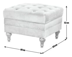 Habitat Chesterfield Velvet Storage Footstool - Light Grey 11 Habitat Chesterfield Velvet Storage Footstool - Light Grey -Home Sales Store 4654287 R E001