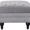 Habitat Chesterfield Velvet Storage Footstool - Light Grey 1 Habitat Chesterfield Velvet Storage Footstool - Light Grey -Home Sales Store 4654287 R Z001A