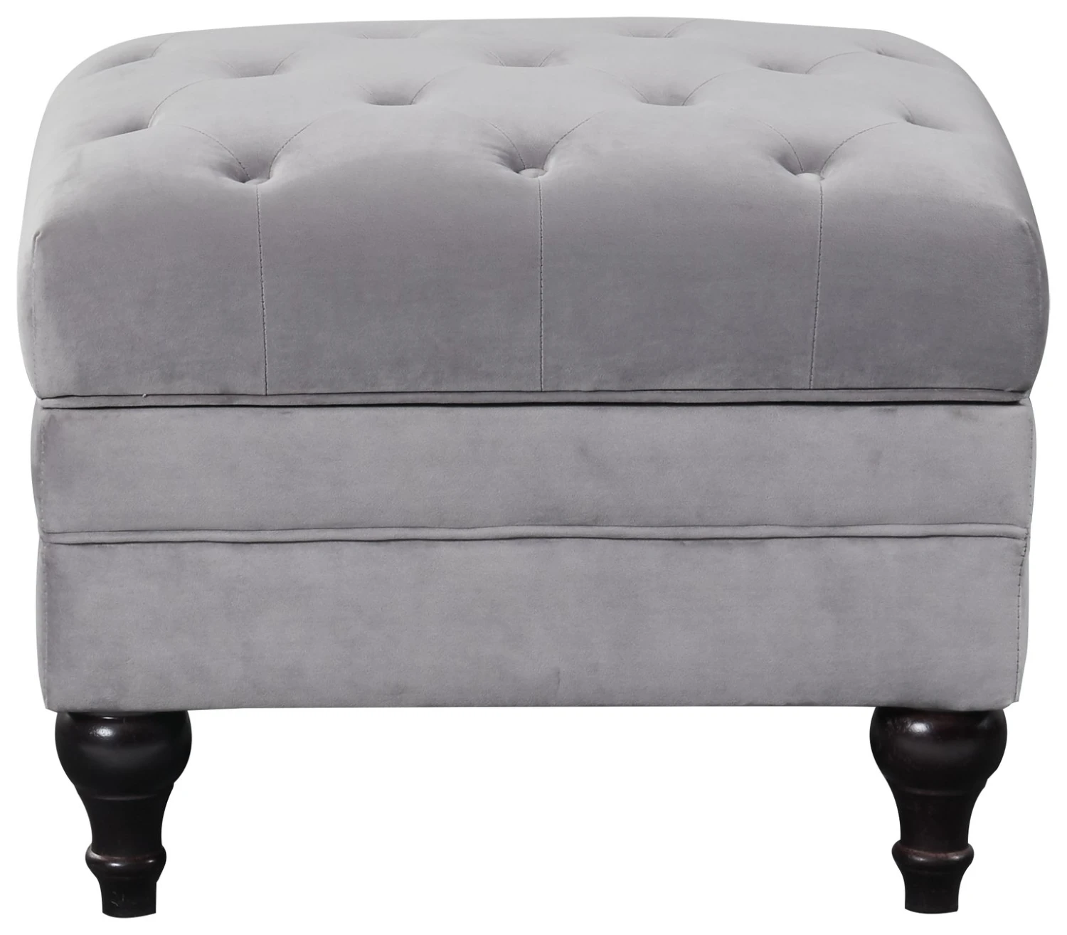 Habitat Chesterfield Velvet Storage Footstool - Light Grey 3 Habitat Chesterfield Velvet Storage Footstool - Light Grey