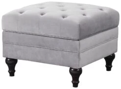 Habitat Chesterfield Velvet Storage Footstool - Light Grey 12 Habitat Chesterfield Velvet Storage Footstool - Light Grey -Home Sales Store 4654287 R Z002A