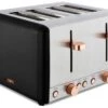 Tower T20051RG Cavaletto 4 Slice Toaster - Black & Rose Gold -Home Sales Store 4660800 R Z001A