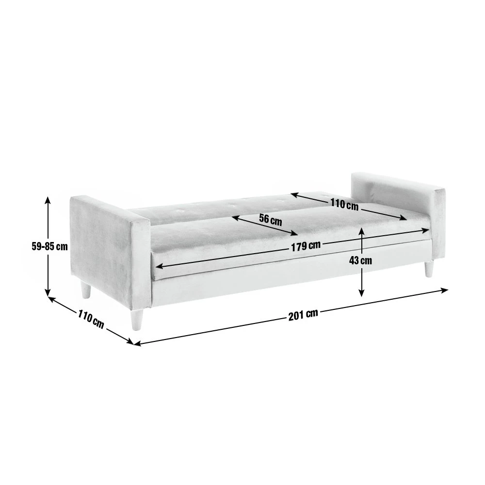 Habitat Brooks Clic Clac Fabric Sofa Bed - Grey 6 Habitat Brooks Clic Clac Fabric Sofa Bed - Grey - Image 4