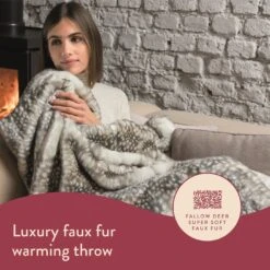 Dreamland Luxury Faux Fur Heated Throw - Large -Home Sales Store 4669911 R Z002A