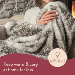 Dreamland Luxury Faux Fur Heated Throw - Large -Home Sales Store 4669911 R Z003A