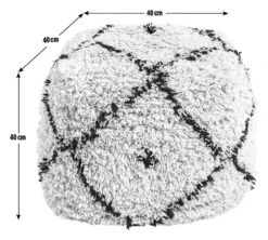 Kaikoo Gentry Wool Pouffe - White -Home Sales Store 4844482 R E001