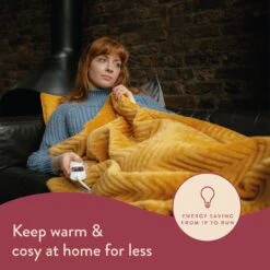 Dreamland Deluxe Velvet Mustard Heated Throw - Large -Home Sales Store 4844994 R Z003A