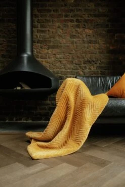 Dreamland Deluxe Velvet Mustard Heated Throw - Large -Home Sales Store 4844994 R Z013A