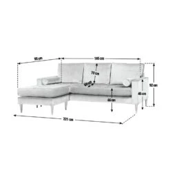 Habitat Hudson Fabric Corner Chaise Sofa - Linnet -Home Sales Store 4847575 R E001