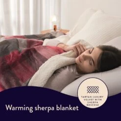 Dreamland Sherpa Tartan Reversible Overblanket -Home Sales Store 4883333 R Z012A