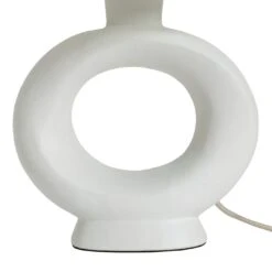 Habitat Nels Large Circle Ceramic Table Lamp - White & Beige -Home Sales Store 5022887 R Z004A