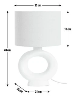 Habitat Nels Large Circle Ceramic Table Lamp - White & Beige -Home Sales Store 5022887 R Z017A