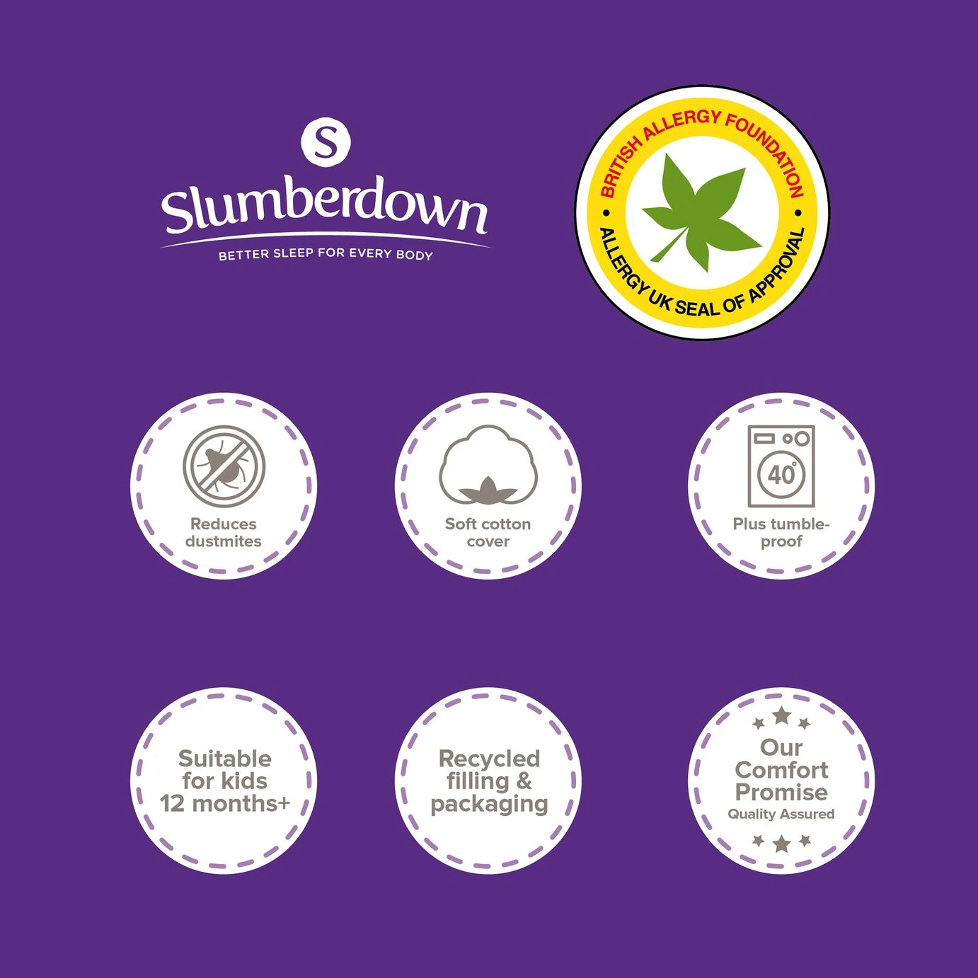 Slumberdown Soft Touch Anti Allergy 4 Tog Kids Duvet-Toddler 19 Slumberdown Soft Touch Anti Allergy 4 Tog Kids Duvet-Toddler - Image 17