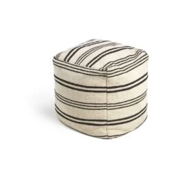 Kaikoo Layne Wool Pouffe - Black & White -Home Sales Store 5642236 R Z002A