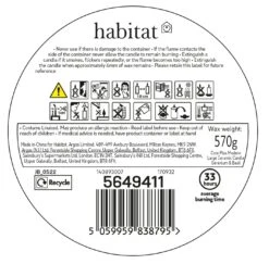 Habitat Multi Wick Large Ceramic Candle - Geranium & Basil -Home Sales Store 5649411 R Z011A