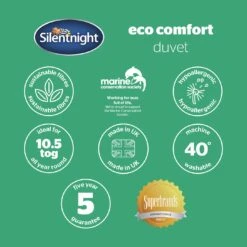 Silentnight Eco Comfort 10.5 Tog Duvet - Single 19 Silentnight Eco Comfort 10.5 Tog Duvet - Single -Home Sales Store 5665299 R Z009A