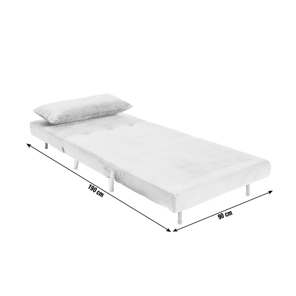 Habitat Roma Single Velvet Chairbed - Charcoal 7 Habitat Roma Single Velvet Chairbed - Charcoal - Image 5