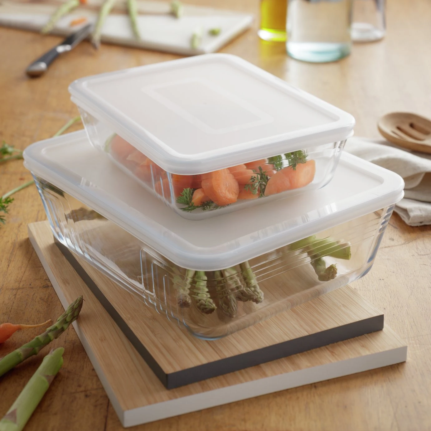 Pyrex Set Of 2 Glass Roasters With Plastic Storage Lids 4 Pyrex Set Of 2 Glass Roasters With Plastic Storage Lids - Image 2