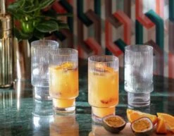 Habitat Ribbed Set Of 4 Hi Ball Glasses -Home Sales Store 6222442 R Z001C