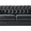 Habitat Chesterfield Leather 3 Seater Sofa - Black