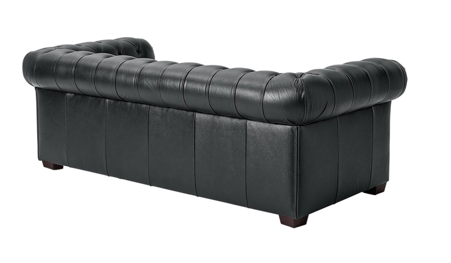Habitat Chesterfield Leather 3 Seater Sofa - Black 8 Habitat Chesterfield Leather 3 Seater Sofa - Black - Image 6